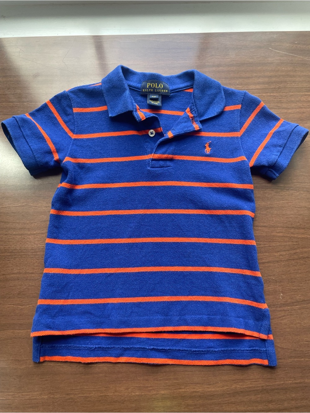 Polo by Ralph Lauren Royal Blue with Orange Stripes Polo Shirt